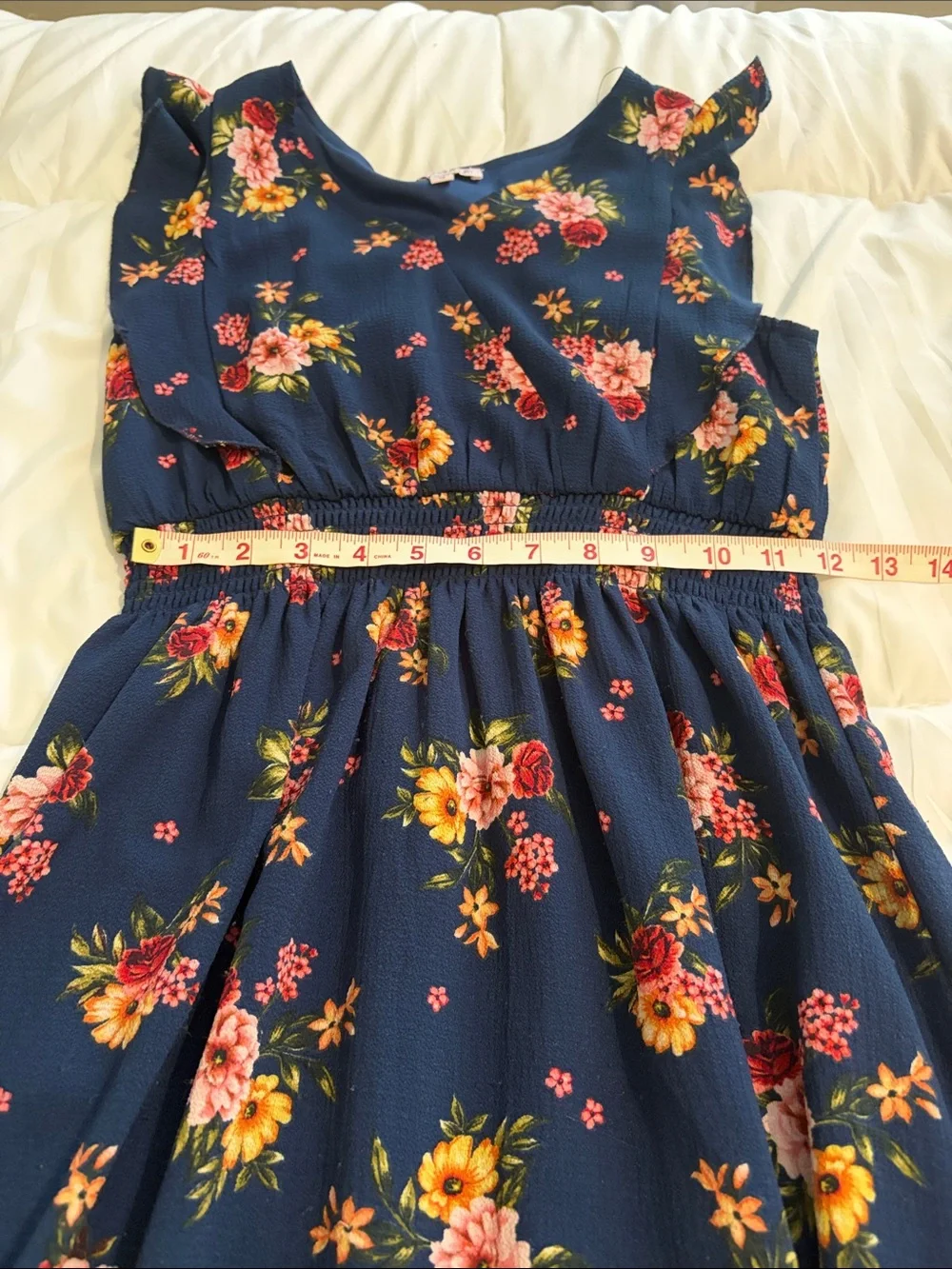Chenault Girl navy maxi dress with floral design - Size 12 - Picture 7 of 9